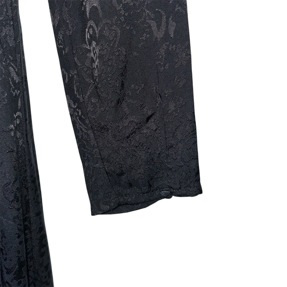 Express Black Satin Damask Faux Wrap Dress - Picture 5 of 9